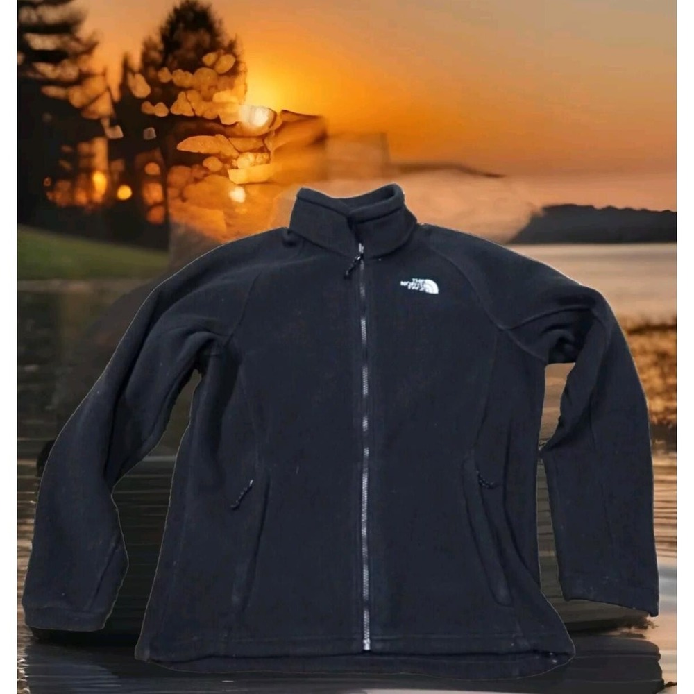 The North Face Fleece Jacket‎ Womens Large Black Excellent Full Zip TKA 100